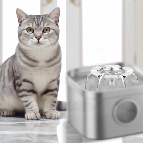 Cat Water Fountain Spout for 88oz/2.6L Pet Fountain Accessories, Stainless Steel Flower Style Water Drinking Drink Spout Nozzle Replacement Parts for Cat Dog Kitten Pet - Image 7