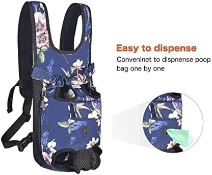 Petmolico Pet Dog Carrier Backpack,Adjustable Dog Legs-Out Front Backpack,Hands-Free Cat Pup Front Carrier Travel Bag,Easy-fit for Traveling Hiking for Dogs,(XL,Blue Daffodil) - Image 5