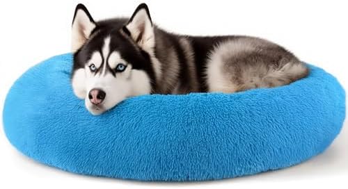 Extra Large Dog Beds, 36in Human Dog Anxiety Relief Comfort Bed(Light Blue) by Hoewina