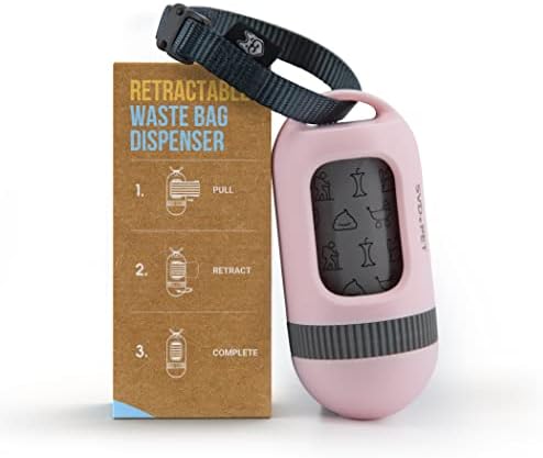 SVD.PET Dog Poop Bag Dispenser, Waste Bag Retractable, Primrose Pink by SVDPET