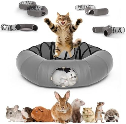 COZIWOW Cat Tunnel Bed for Indoor Cats, 2-in-1 with Splicing Design by COZIWOW