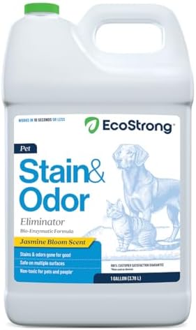 Eco Strong Pet Stain and Odor Remover - Pet Odor Eliminator, Urine Destroyer for Dogs, Pet Urine Enzyme Cleaner | Jasmine Bloom - 128 oz by EcoStrong