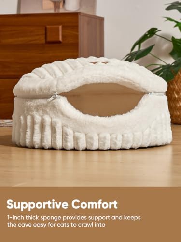FUKUMARU Cat Cave Bed, 2-in-1 Enclosed Cat Bed for Indoor Cat, Cat Hideaway - Image 6