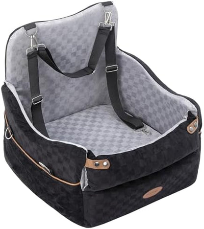 WOOCHPET Dog Car Seat for Small Pets Sturdy Puppy Booster Bed with Elevated Window View Washable Travel Carrier up to 35 Lbs - Image 2