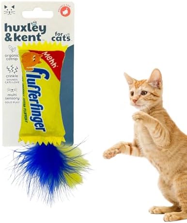 Huxley & Kent Plush Crinkle Catnip Cat Toy, Flufferfinger by HuxleyKent