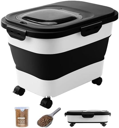 20-23 Lbs Dog Food Storage Container Airtight,Collapsible Pet Food Storage by DDMOMMYCOLLAPSIBLEFOODSTORAGECONTAINERFAMILY