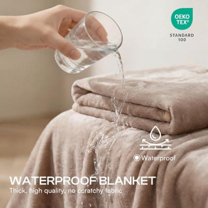 Luciphia Waterproof Pet Blanket, Washable Reversible Sherpa Fleece Throw - Image 2