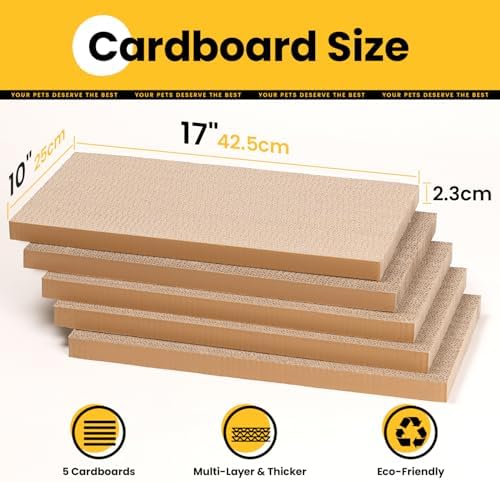 Conlun Cat Scratcher Box with Heavy-Duty Double-Sided Cardboard Pad, Cardboard Lounger, Interactive Hole Design, Cat Bed for Indoor Cats, Checkered,Large - 5 Pack - Image 6