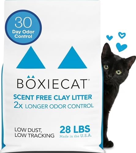 Boxie Premium Unscented Clumping Cat Litter 30+ Day Odor Control 28 lb by Boxiecat