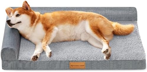 Patas Lague Orthopedic Large Dog Bed Washable Pet Sofa Bed 36''X24'' Grey by PatasLague