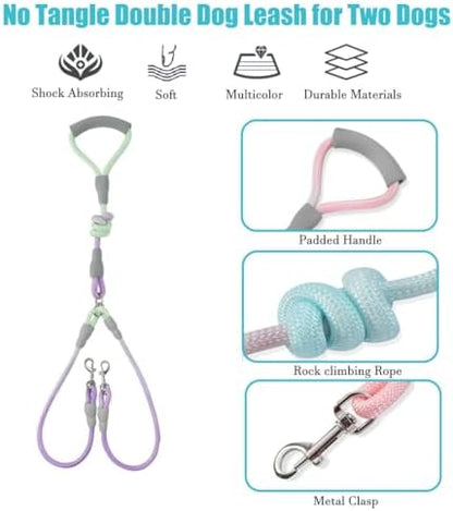 JiangYanus Double Dog Leash for Two Dogs Walking, No Tangle Dual Dog Leash - Image 2