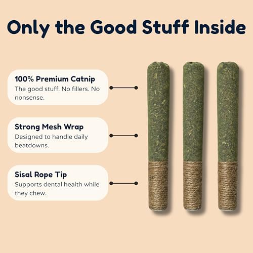Kitty Kush Catnip Pre-Roll Toys (3-Pack) – Funny Catnip Toys for Cats – Interactive Cat Toy Set for Indoor Cats – 100% Catnip Filled - Image 2
