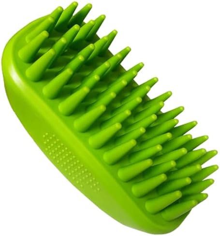 Rubber Curry Brush for Short Haired Dogs, Gentle Curry Comb by Metopets