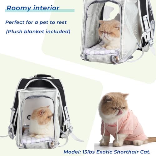 Lollimeow Cat Carrier Backpack, Expandable Bubble Pet Carrier for Cats and Small Dogs, Airline Approved Travel Backpack for Hiking, Walking & Outdoor Adventures - Supports up to 14 lbs - Image 4