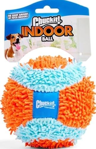 Chuckit! Indoor Fetch Ball Dog Toy, 4.75in, Orange and Blue by Chuckit