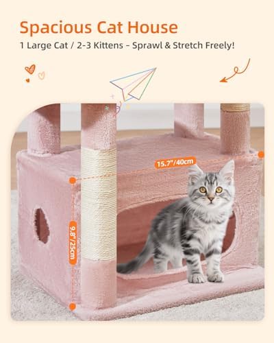 Taoqimiao Cat Tree, 38.5In Cat Tower for Indoor Cats, Suitable for Kittens - Image 2