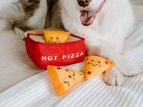 ZippyPaws Burrow Interactive Dog & Puppy Toys for Boredom - Pizza Box - Image 2
