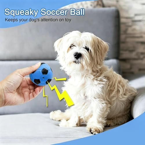 2” Dog Soccer Ball Toys 6 Pack, Squeaky Dog Toys Interactive Soccer Balls for Chewing and Training, Fits for Teething Puppies, Small and Medium Dogs - Image 5