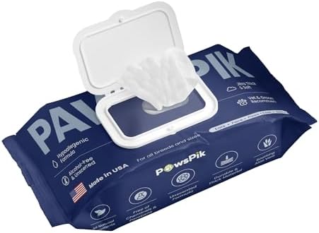 PawsPik Made in USA Premium Pet Wipes, Dog & Cat, Large, 100 Count by PawsPik