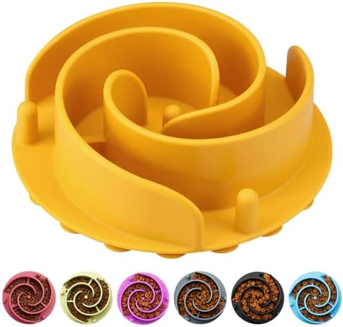 Slow Feeder Dog Bowls Insert, Animire Soft Silicone Slow Eating Dog Food Bowl for Small, Medium and Large Dogs, Compatible with Regular and Elevated Bowls by Animire