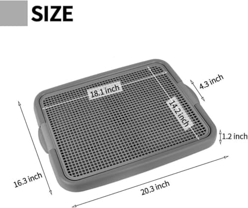 UPIT Puppy Potty Tray with Mesh – Dog Pee Pad Holder for Small Dogs & Puppies, Indoor Dog Potty Training Toilet, Plastic Leak-Proof Dog Potty Tray (Small - 20 x 16 in) - Image 2