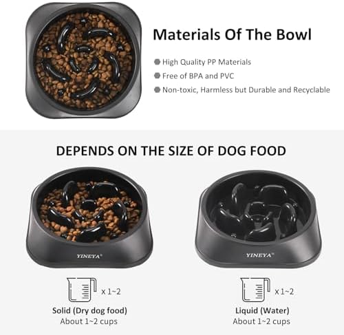 YINEYA Slow Feeder Dog Bowls, Pet Supplies that Slow Down Eating, Pet Food Bowls, Maze Dog Puzzle Feeder for Medium Breed - Image 6