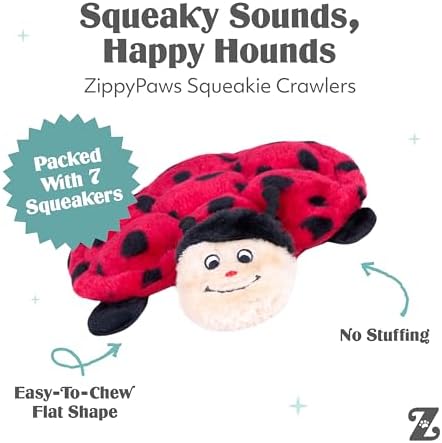 ZippyPaws Squeakie Crawler No Stuffing Dog Toy to Keep Them Busy - 10" - Image 3