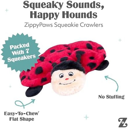 ZippyPaws Squeakie Crawler No Stuffing Dog Toy to Keep Them Busy - 10" - Image 3