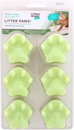 Citrus Magic Pet Odor Control Paws for Litter Boxes, Outdoor Fresh, 6 Count (Pack of 6) by CitrusMagic