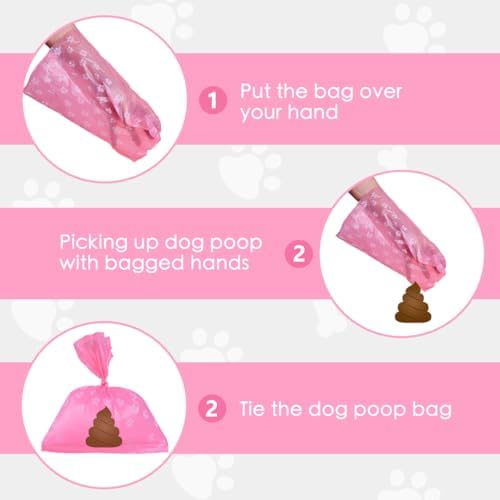 Poop Bags Rolls 256 Count - 9x13 Inches Pink Thickened Leakproof Lavender scent Poo Bags for Dogs, Eco-Friendly Pet Waste Bags for Walking,Travel,Home. - Image 3