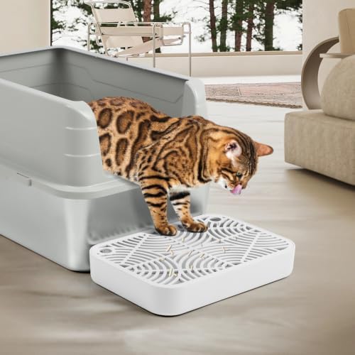 Cat Litter Box Ramp, Litter Box Step Mat with Filter Function for Self-Cleaning Cat Litter Box, Easy to Clean, Cats Pedal Step Stool Ideal for Kitten & Elderly Cats (White) - Image 7
