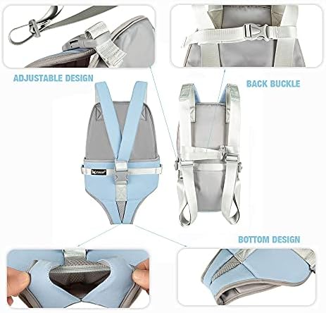Leconpet Pet Dog Carrier Legs Out Front Backpack Adjustable Teddy Outdoor Chest Backpack for Small and Medium Dog with Fixed Buckle on the Back, More Comfortable to Carry (X-Large, Cartoon Grey) - Image 4