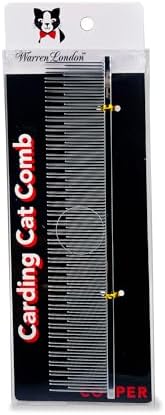 Warren London Carding Cat Comb | 7.5 inches made with Copper | Rounded Tips Prevent Irritation | Dual Tooth Design for Short & Long Hair removes Mats and Tangles by WarrenLondon