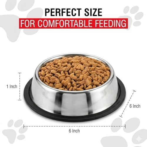Loving Pets Stainless Steel Non-Tip Dog Bowl – Heavy Duty No Spill Dog Bowl with Removable Rubber Base – Durable, Non-Skid Stainless Steel Dog Food Bowl & Dog Water - Image 6