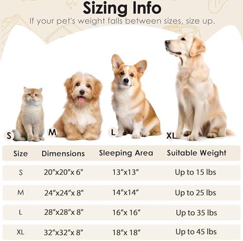 Dogs Bed for Small Dogs, Anti-Anxiety Washable Round Bed (24in Camel) - Image 2