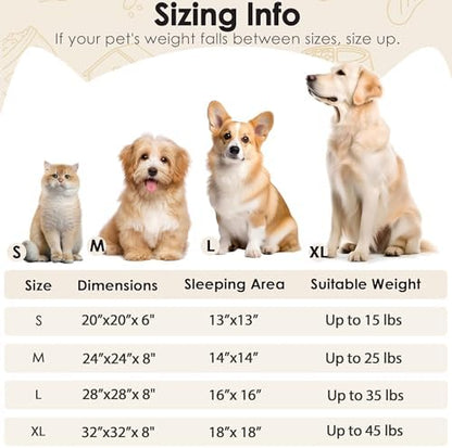 Dogs Bed for Small Dogs, Anti-Anxiety Washable Round Bed (24in Camel) - Image 2