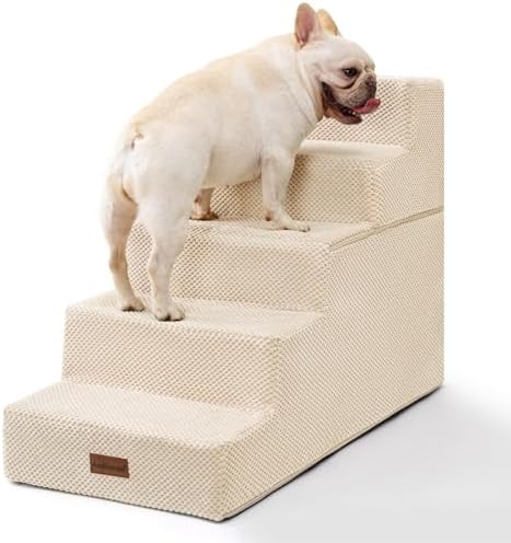 Aodisman Dog Stairs for High Beds 22.6" H, 5-Step Pet Steps for Small Dogs by AODISMAN