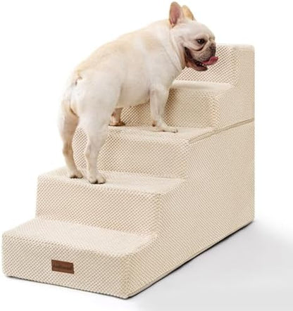 Aodisman Dog Stairs for High Beds 22.6" H, 5-Step Pet Steps for Small Dogs by AODISMAN