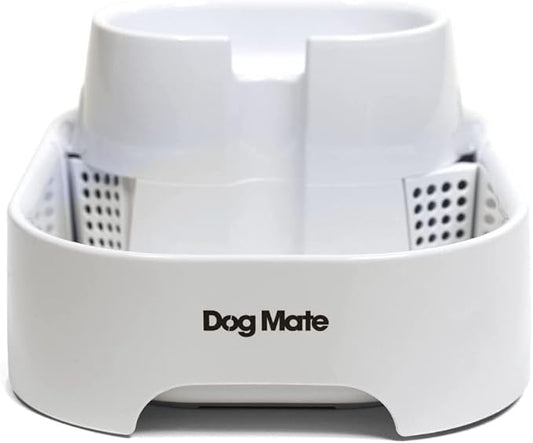 Dog Mate Large Multi-Level Pet Water Fountain (385) - Water Drinking Station for Dogs and Cats, Designed for Easy Hydration, 200 fl. oz. Capacity, White