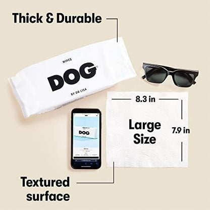 DOG by Dr. Lisa - Dog Wipes - Plant-Based, Natural Bathing Wipes for Dogs - Made from 100% Compostable Bamboo - Vet-Created - Vegan, Non-Toxic - 80 Count - Image 5