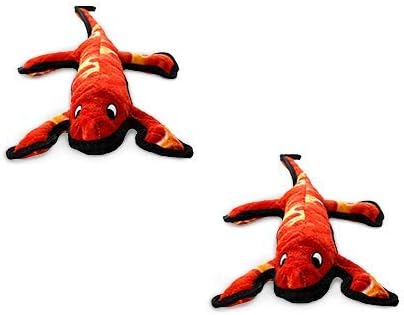 TUFFY - World's Tuffest Soft Dog Toy - Desert - Multiple Layers. Made Durable, Strong & Tough. Interactive Play (Tug, Toss & Fetch). Machine Washable & Floats (Lizard, Large 2 Pack)