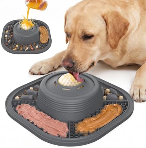 Lick Mat for Dogs & Cats with Interactive Rolling Ball & Suction Cups by camrola