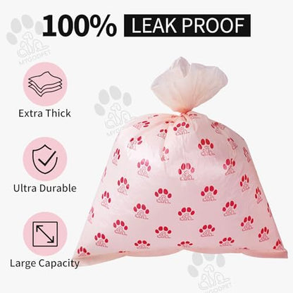 Dog Poop Bags Rolls with Dispenser 150 Count Biodegradable Poop Bags for Dog and Cat Cherry Blossom Scented Waste Bag Leak Proof Doggie Poop Bag Doggy Trash Bag Pink - Image 3