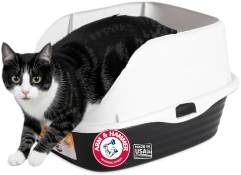 Arm & Hammer Rimmed Cat Litter Box with High Sides and Microban, Made in USA by ARMHAMMER