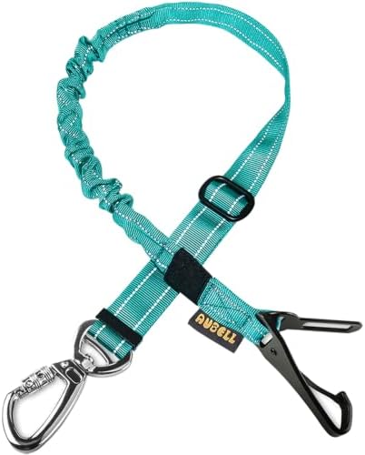 AUBELL Dog Seat Belt for Car,Updated 3-in-1 Bungee Dog Car Harness,Teal by AUBELL