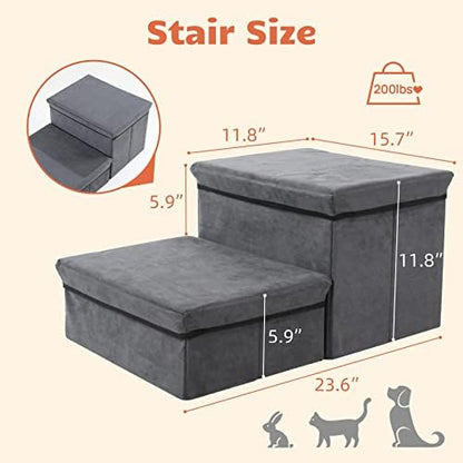 Foldable Dog Stairs with Storage - Image 2