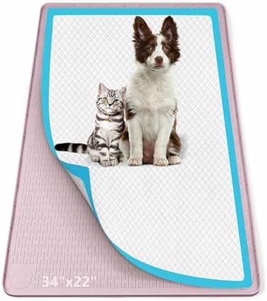 Pee Pad Holder for Dogs 34''x22'' Silicone Puppy Pee Pad Tray, Pink by Bartuke