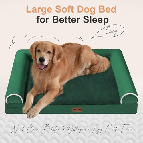 NANUYA Orthopedic Dog Bed for Large Dogs, 36 x 27 Inch, Emerald - Image 2