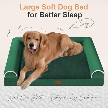 NANUYA Orthopedic Dog Bed for Large Dogs, 36 x 27 Inch, Emerald - Image 2