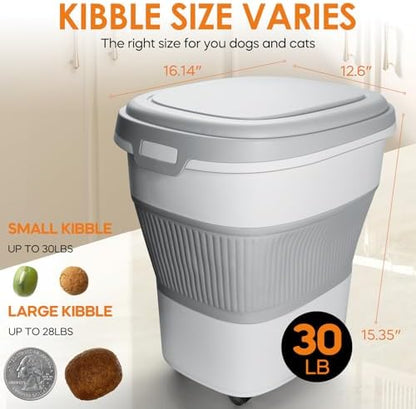 28-30lbs Collapsible Dog Food Storage Container,Airtight Dog Food Container - Image 2